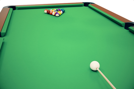 3D illustration pool billiard game. American pool billiard. Pool billiard game, Billiard sport concept.の写真素材
