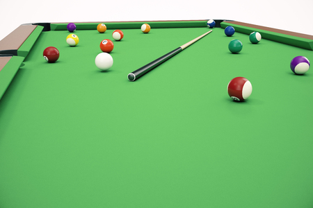 3D illustration pool billiard game. American pool billiard. Pool billiard game, Billiard sport concept.の写真素材