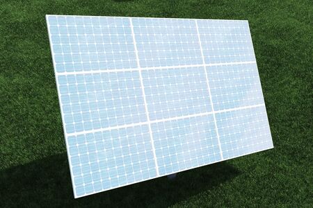 3D illustration solar panels. Solar panel produces green, environmentally friendly energy from the sun. Concept energy of the future.の写真素材