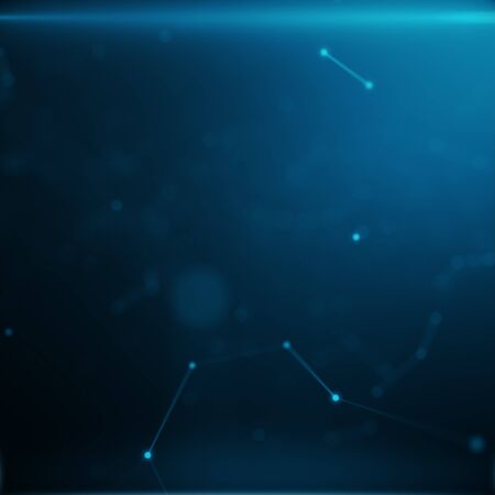 Technological connection futuristic shape, blue dot network, abstract background, blue background, Concept of Network, internet communication, 3D renderingの写真素材
