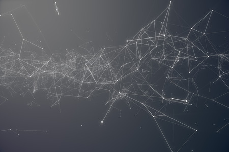 Technological Connection Futuristic Shape. Gray Dot Network. Abstract background, Gray Background. Concept of Network Internet Internet Security 3D renderingの写真素材