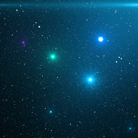 Universe filled with stars, nebula and galaxy. Close-up way galaxy with stars and space dust in the universe. Blue Space Background. Blue night sky with stars. 3D renderingの写真素材