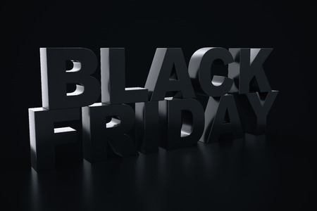 3D Rendering Black Friday, sale message for shop. Business hopping store banner for Black Friday. Black Friday sale inscription design template. Banner for your designの写真素材
