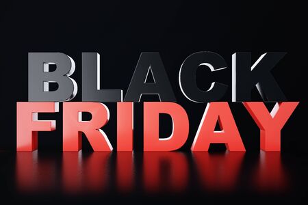 3D Rendering Black Friday, sale message for shop. Business hopping store banner for Black Friday....