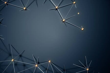 3D Illustration abstract background, connection and lines of technology. Abstract background network...