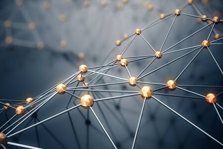 3D Illustration abstract background, connection and lines of technology. Abstract background network and cloud computing.の写真素材