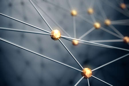 3D Illustration abstract background, connection and lines of technology. Abstract background network...