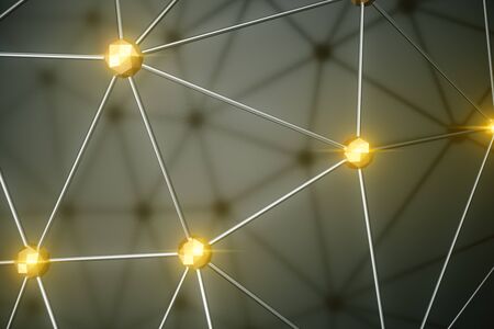 3D Illustration abstract background, connection and lines of technology. Abstract background network and cloud computing.の写真素材