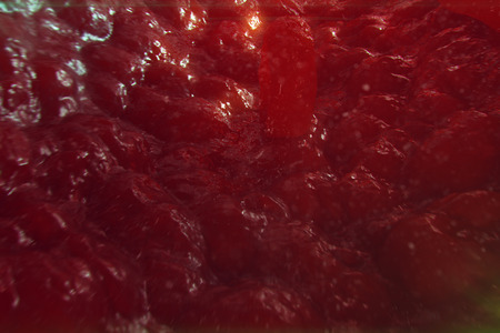 Red blood cells in vein or artery, flow inside inside a living organism, 3d illustration