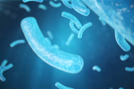 3d Illustration virus, bacteria, cell infected organism, virus abstract background. Hepatitis...