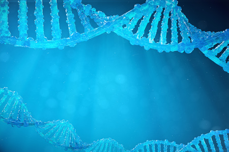 Helix DNA molecule with modified genes. Correcting mutation by genetic engineering. Concept...