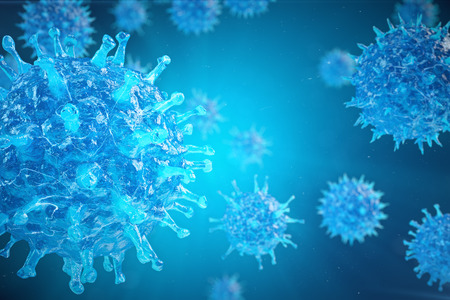 Viral hepatitis infection causing chronic liver disease, Hepatitis viruses, 3d illustrationの写真素材
