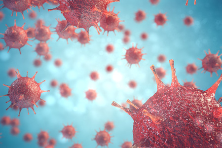 3d illustration pathogenic viruses causing infection in host organism, Viral disease outbreak, virus abstract backgroundの写真素材
