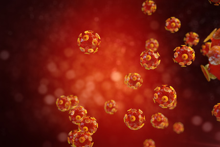 Viral hepatitis infection causing chronic liver disease , Hepatitis viruses 3d illustrationの写真素材