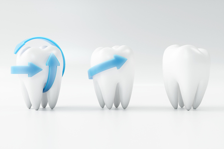 3d rendering tooth with dentist pick. Dental, medicine and health concept. Oral dental hygiene. Oral Careの写真素材