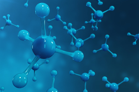 3D rendering molecules. Atoms bacgkround. Medical background for banner or flyer. Molecular structure at the atomic level.の写真素材