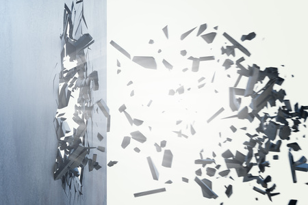 Cracked earth abstract background with volume light rays. Cracked concrete earth abstract...