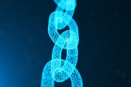 Block chain concept, digital block chain technology. Cryptocurrency, concept of digital code. Low...