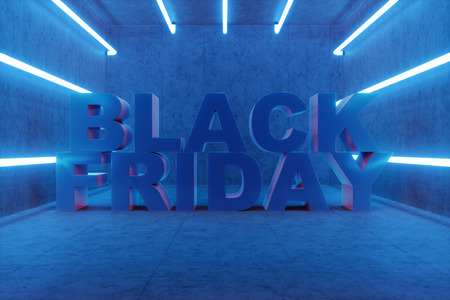 3D illustration Black Friday, sale message for shop. Business shopping store banner for Black...