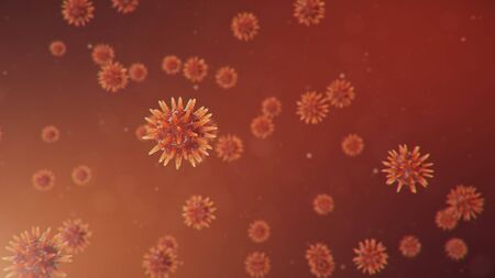 Coronavirus outbreak. Pathogen affecting the respiratory tract. COVID-19 infection. Concept of a...