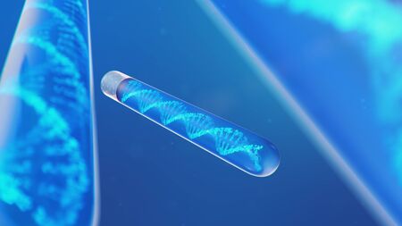 DNA molecule, its structure. Concept human genome. DNA molecule with modified genes. Conceptual...