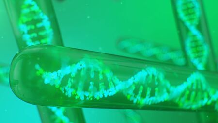 DNA molecule, its structure. Concept human genome. DNA molecule with modified genes. Conceptual...