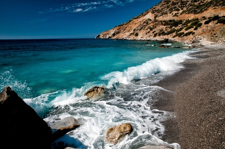 Agia Galini - Pebble beach of south Creteの写真素材