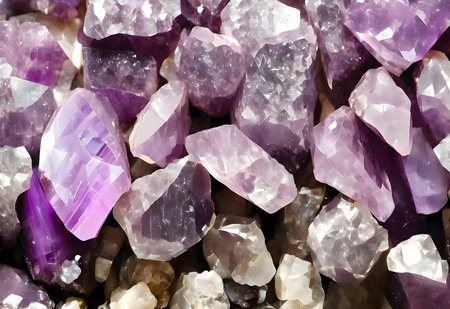 Cluster of Amethyst Crystals Close-Up. Generate AIの素材