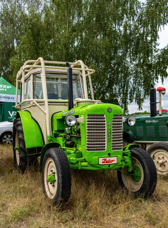 Hodonin - Panov, Czech Republic - July 20, 2022 Exhibition of contemporary and historical tractors Zetor 42 super tractorのeditorial素材