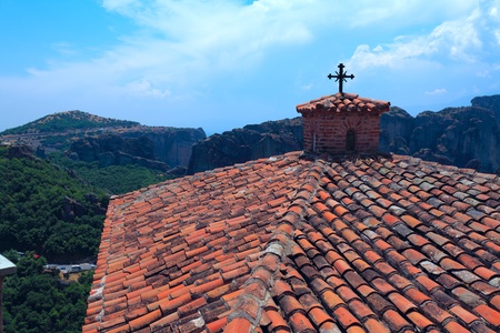 View from The Holy Monastery of Varlaam, Meteora, Thessaly, Greeceの写真素材
