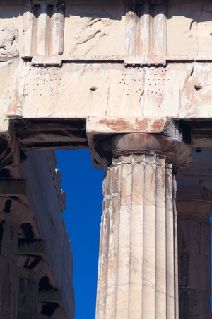 Dorian column of Parthenon, Acropolis, Athens, Greeceの写真素材