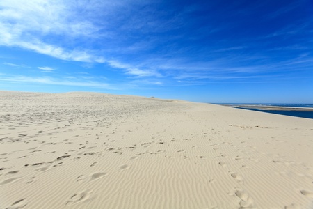 View from the highest dune in Europe - Dune of Pyla (Pilat), Arcachon Bay, Aquitaine, Franceの写真素材