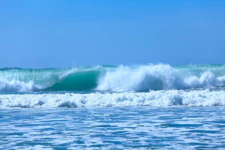 Atlentic ocean waves near Biarritz, Franceの写真素材