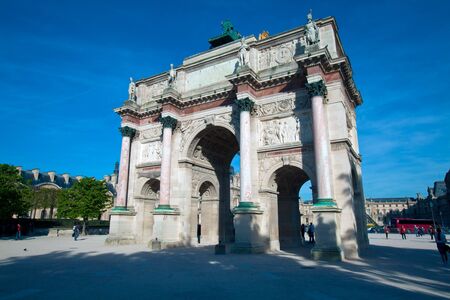 Arc de Triomphe du Carrousel (1806-1808, designed by Charles Percier near Louvre, Paris, Franceのeditorial素材