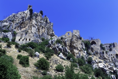 Saint Hilarion Castle in Kyrenia mountain range, North Cyprusのeditorial素材