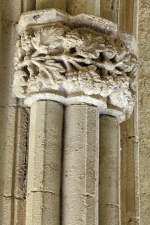Carved stone work in Bellapais Abbey of Premonstratensian order (13th c.), Kyrenia, North Cyprusの写真素材