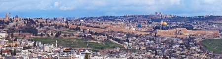 Panorama of Jerusalem Old City and Temple Mount, Israelの写真素材