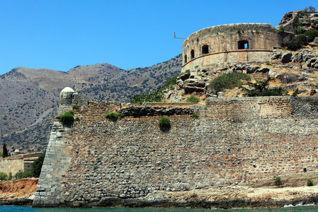 Spinalonga Island with Medieval Fortress, Crete, Greeceの写真素材