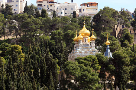 Mary Magdalene Convent on the Mount of Olives, Jerusalem, israelの写真素材