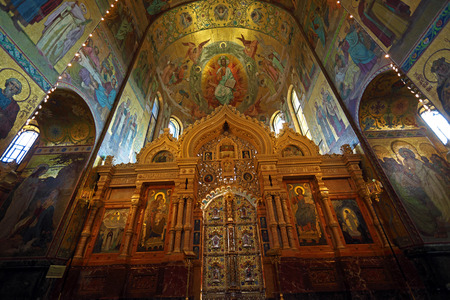 Interior of The Church of the Savior on Spilled Blood, Saint Petersburg, Russiaのeditorial素材