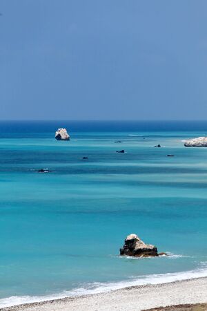Rocks of Aphrodite, bithplace of goddess of love, Paphos, Cyprus, also called Petra tou Romiouの写真素材