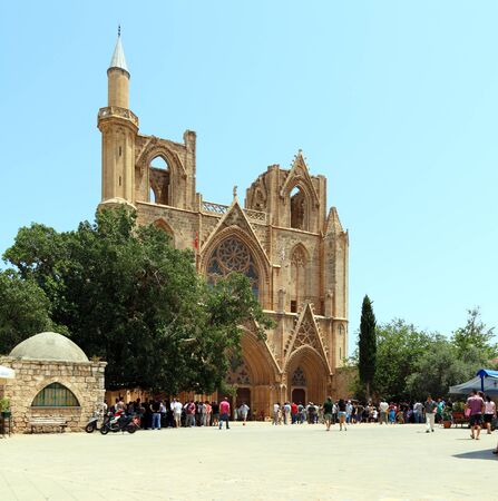 Lala Mustafa Pasha Mosque (Saint Nicolas Cathedral) (1298-1400), Famagusta, North Cyprusのeditorial素材