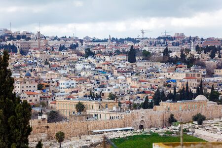Jerusalem Old City an Ancient Wall, Israelのeditorial素材
