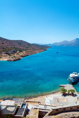 Spinalonga Island with Medieval Fortress, Crete, Greeceのeditorial素材