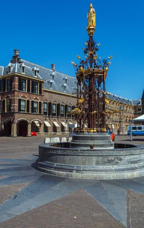 Hofvijver and Binnenhof, The Hague, Netherlandsのeditorial素材