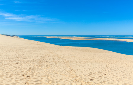 View from the highest dune in Europe - Dune of Pyla (Pilat), Arcachon Bay, Aquitaine, Franceの写真素材