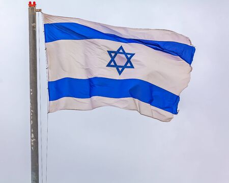Waving National Flag of Israelの写真素材