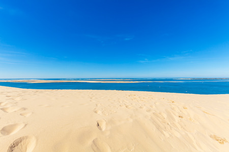 View from the highest dune in Europe - Dune of Pyla (Pilat), Arcachon Bay, Aquitaine, Franceの写真素材
