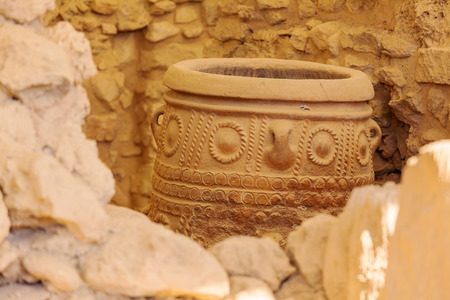 Pithoi, or storage jars, at ruins of Knossos palace, Creteの写真素材
