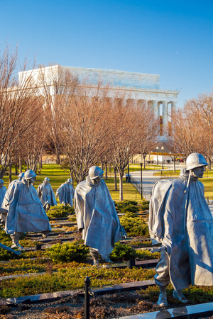WASHINGTON DC, USA - JANUARY 27, 2006: Soldiers statues of Korean War Veterans Memorial in West Potomac Parkのeditorial素材